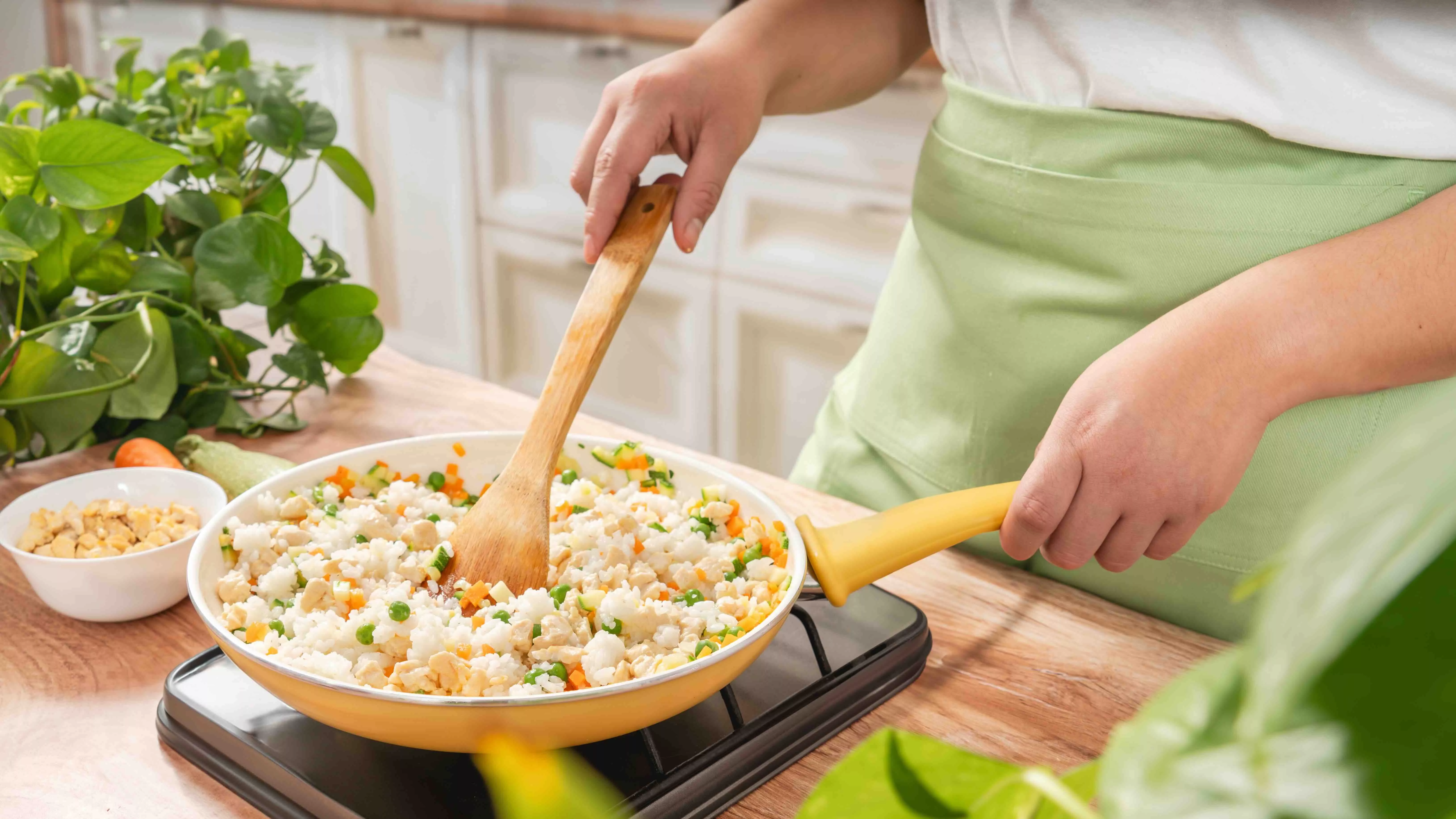 Fried rice with vegetables and chicken 05