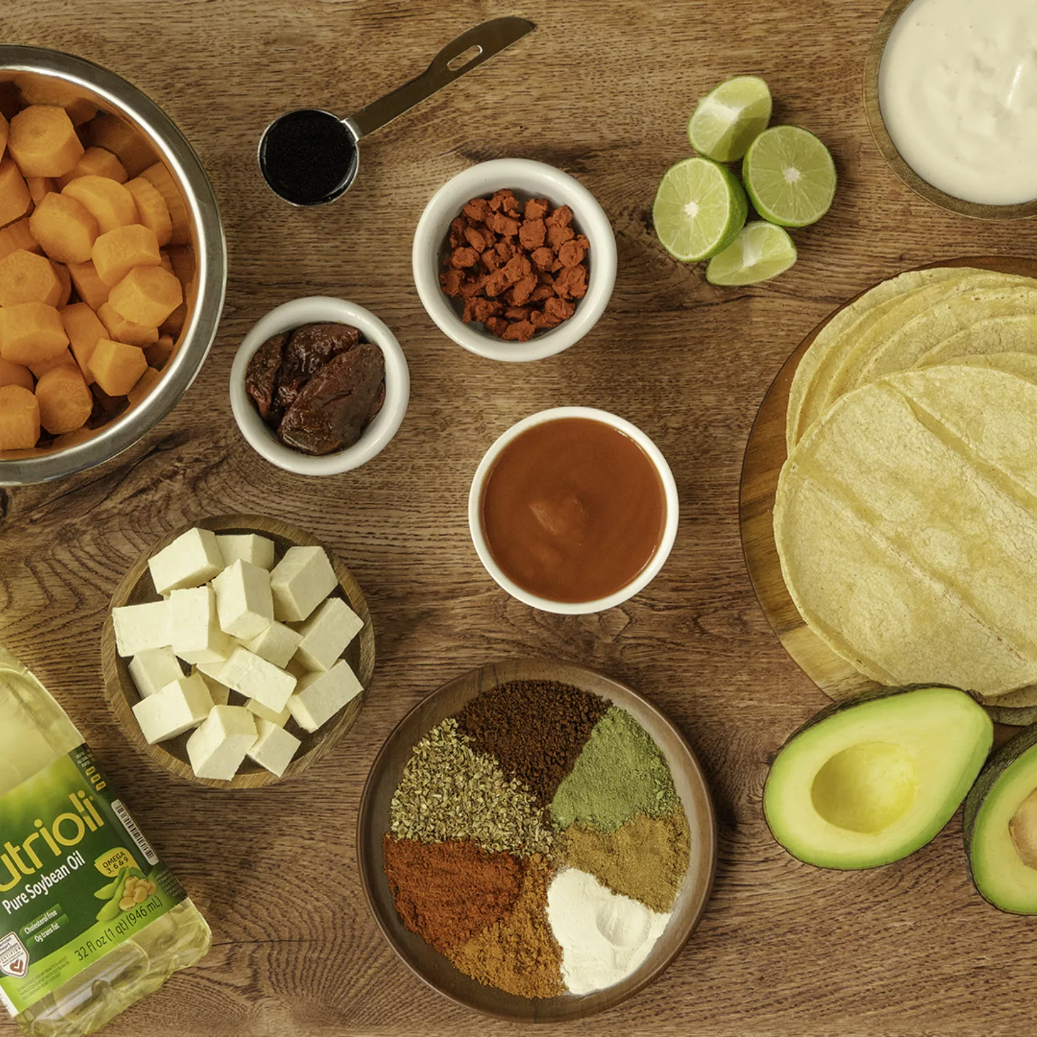 Nutrioli Recipe Book Recipe02 Soy Chorizo Tacos02 Ingredientsv2