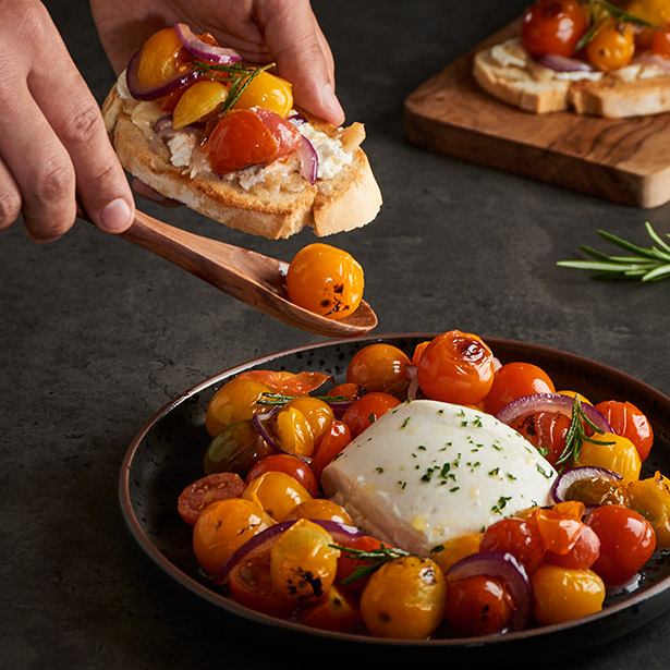 Paso 3 - Burrata con tomates Cherry rostizados