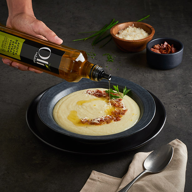 Paso 3 - Sopa de papa, queso y tocino