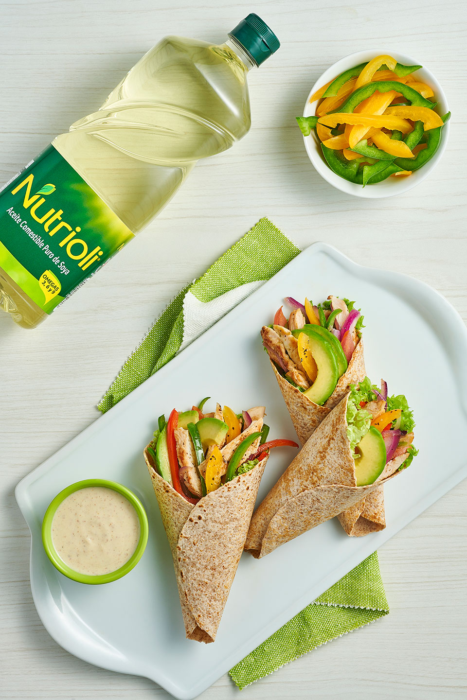 Receta - Wrap de Pollo con Vinagreta de Yogurt