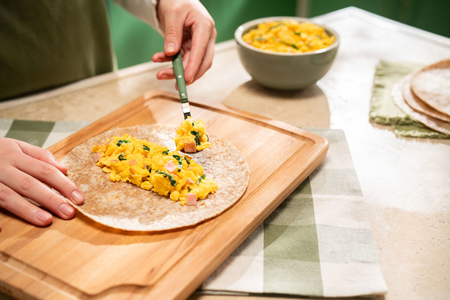 Paso 3 - Burrito de Huevo con Jamón y Espinacas