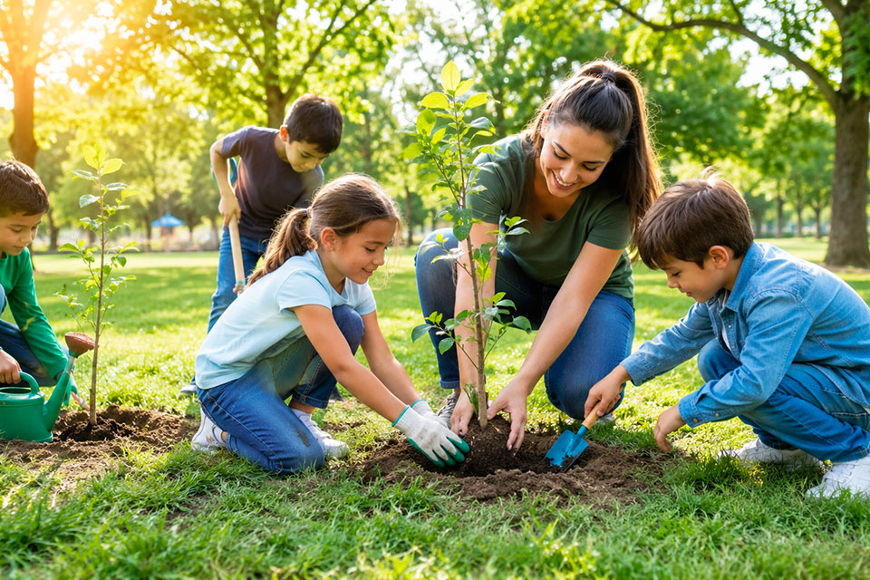 Acciones eco-friendly para familias con niños
